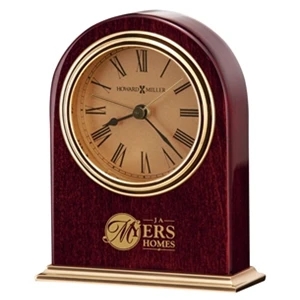 Parnell - High Gloss Rosewood Finished Alarm Clock With A Brass Plated Base