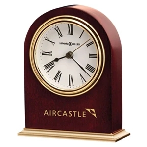 Craven - Satin Rosewood Finished Clock With Polished Brass Finished Metal Base