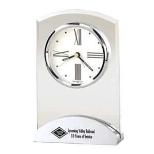 Tribeca - Beveled Glass Alarm Clock With A Brushed And Polished Aluminum Base