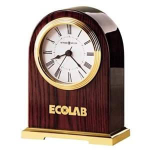 Carter - Large Rosewood Finished Desk Clock With A Polished Brass Finished Base