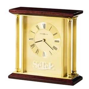 Carlton - Tabletop Clock With High Gloss Rosewood Finish And Roman Numerals On Dial