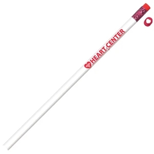 Heartstoppers - 2 Colors - White - Round Barrel #2 Core Pencil Features Red Eraser With White Heart