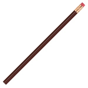 International (tm) - Maroon - Bonded Core Pencil In A Wood-cased Barrel With Brass-colored Ferrule And Red Eraser