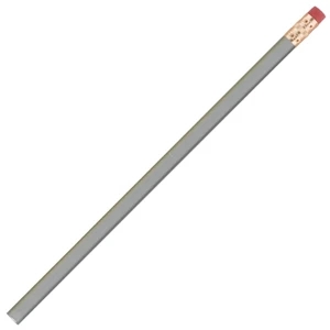 International (tm) - Silver - Bonded Core Pencil In A Wood-cased Barrel With Brass-colored Ferrule And Red Eraser