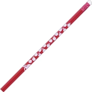 2 Colors - Red - Teacher Theme Pencil Round Barrel, #2 Core, Red Ferrule, And Eraser