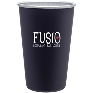 Matte Black - 16 Oz Single Wall 18/8 Stainless Steel Pint Tumbler For Cold Beverages