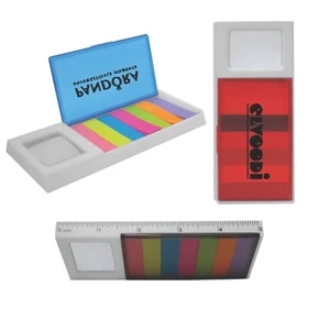 Study Buddy - Plastic Organizer For Ruler And Sticky Notes With Magnifying Glass