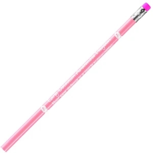 2 Colors - Pink Eraser - Pink - Breast Cancer Awareness Theme Pencil With Round Barrel And #2 Core