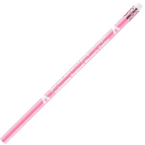 2 Colors - White Eraser - Pink - Breast Cancer Awareness Theme Pencil With Round Barrel And #2 Core