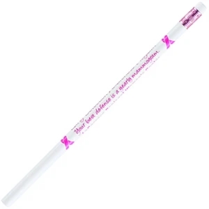 2 Colors - White Eraser - White - Breast Cancer Awareness Theme Pencil With Round Barrel And #2 Core