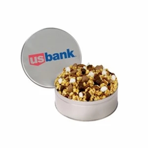 Medium Munch Tin Filled With Caramel Coated Popcorn, Glazed Pecans And More