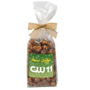 White And Dark Chocolate Swirl - Gourmet Popcorn In A Cello Bag With Bow