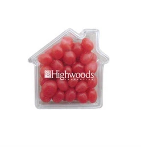 Red Hots (r) - Cinnamon Flavored Candies In A House Shaped Container. 2" X .75" X 2"