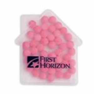 Mints In Clear Frosted House Shaped Mint Card. Filled With Sugar Free Peppermints