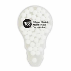Mints In A Light Bulb Shaped Mint Card. Filled With Sugar Free Peppermints