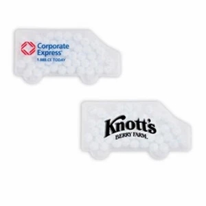 Mints In A Truck Shaped Clear Frosted Mint Card. Filled With Sugar Free Peppermints