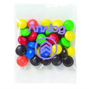 Promo Snax (r) M&m's (r) - 1 Oz - Candy Coated Plain Chocolate Candies In Cello Bag