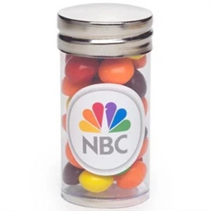 Skittles (r) - Chewy Fruit Flavored Candies In A 1.4" Dia. X 2.75" H Tube With Silver Cap