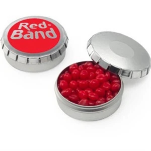 Red Hots (r) - 2.19" X .75" - Cinnamon Flavored Hard Candies In Push Top Tin