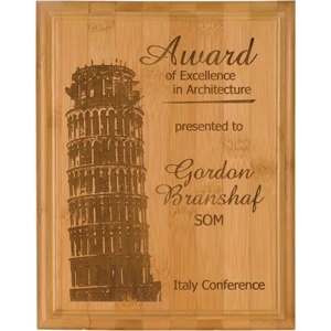 Engraved Bamboo Award Plaque