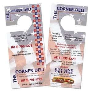 Door Hanger/ Car Tag With Perforated Tear Off For Business Card Or Coupon