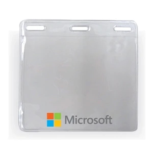 Badge Bandits - Vinyl Badge Holder Pouch 4"x 3"- Imprinted. Badge Holder In Vinyl Imprinted