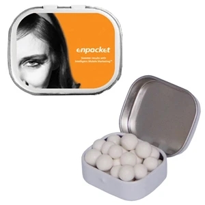 Mint Tin Maniacs - White Mini Mint Tin With Signature Peppermints. Breath Mints In Candy Mint Tin