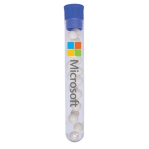 Mint Tin Maniacs - Test Tube With Signature Peppermints With Blue Cap. Breath Mints In Candy Tube