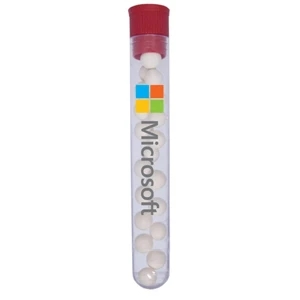 Mint Tin Maniacs - Test Tube With Signature Peppermints With Red Cap. Breath Mints In Candy Tube