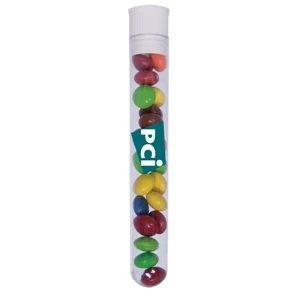 Mint Tin Maniacs - Test Tube With Chocolate Littles With White Cap. Chocolate Littles In Candy Mint Tin