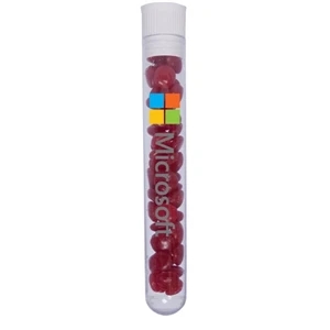 Mint Tin Maniacs - Test Tube With Cinnamon Red Hots With White Cap. Cinnamon Red Hot Candy In Tube