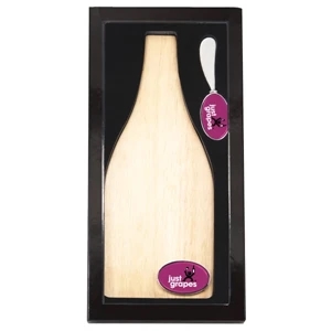 Wood Cheese Block Gift Set Of Knife And Cutting Board With N-dome (tm) Decoration