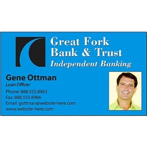 Full-color Financial Services Business Card Magnet Has 25 Mil. Thickness,