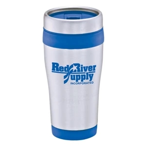 Malibu - Blue - 16 Oz. Stainless With Color Accents. Press Fit, Thumb Slide Lid
