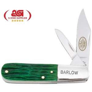 Big Pine Barlow - 3 1/4" Lockback With Lavish Deep Green Jigged Bone Handle. Made In Usa. Union Made