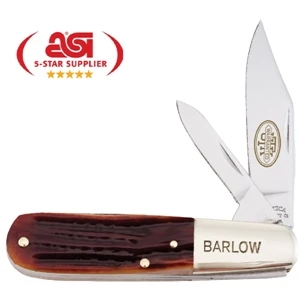 Barlow Catskill - 3 1/4" Knife With Brown Jigged Bone Handle. Made In The Usa, Union Made