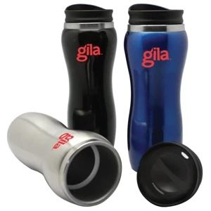 Curvaceous - 14 Oz Stainless Steel Travel Tumbler. Easy-grip Curve-shaped Body
