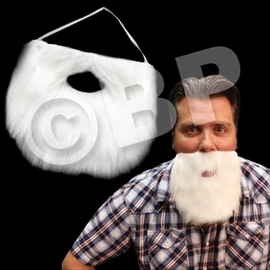 White Beard With Elastic Band, Individually Wrapped And Priced Per Piece. Blank