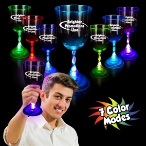 10 Oz Light-up Multicolor Glow Led Bar Wine Drinking Glass With Frosted Base