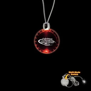 High Quality, Bottle Cap Shape Red Light-up Acrylic Pendant On A 24" Necklace