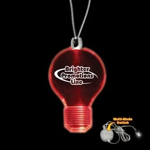 High Quality, Light Bulb Shape Red Light-up Acrylic Pendant On A 24" Necklace