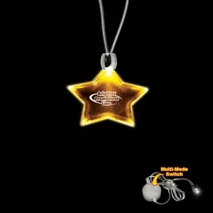 High Quality, Star Shape Amber Light-up Acrylic Pendant On A 24" Necklace