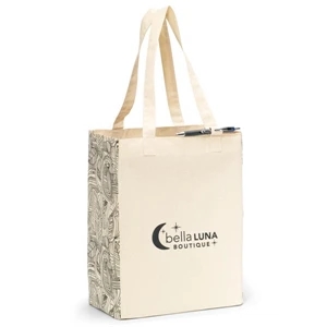 Origins - Natural-black - Cotton Market Tote Bag With Sturdy 24" Shoulder Straps