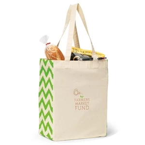 Origins - Natural-apple Green - Cotton Market Tote Bag With Sturdy 24" Shoulder Straps