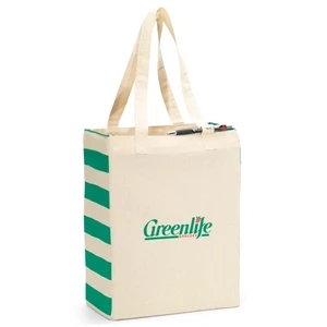 Origins - Natural-kelly Green - Cotton Market Tote Bag With Sturdy 24" Shoulder Straps