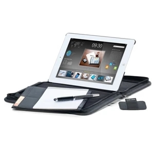 Travis & Wells (tm) - Ballistic Ipad (r) Stand E-padfolio With Simulated Leather Trim