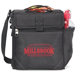 Octane - Black - Convertible Bottle Cooler With Peva Lining And Pu Fabric Backing