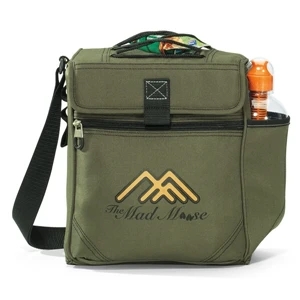 Octane - Loden Green - Convertible Bottle Cooler With Peva Lining And Pu Fabric Backing