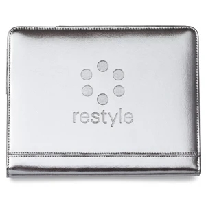 Allure - Metallic Silver - Leather Ipad Stand That Folds Into A Multi-angle Stand For Viewing