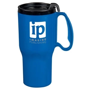 Sportster - 16 Oz Mug With Snap-on Spill-resistant Thumb-slide Lid. Made In The U.s.a